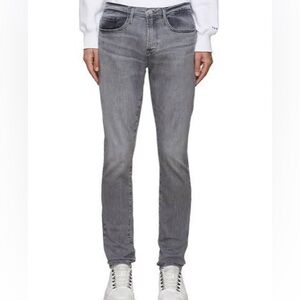 FRAME L’Homme Degradable Organic Cotton Kemper Gray Wash Jeans 36 x 33
